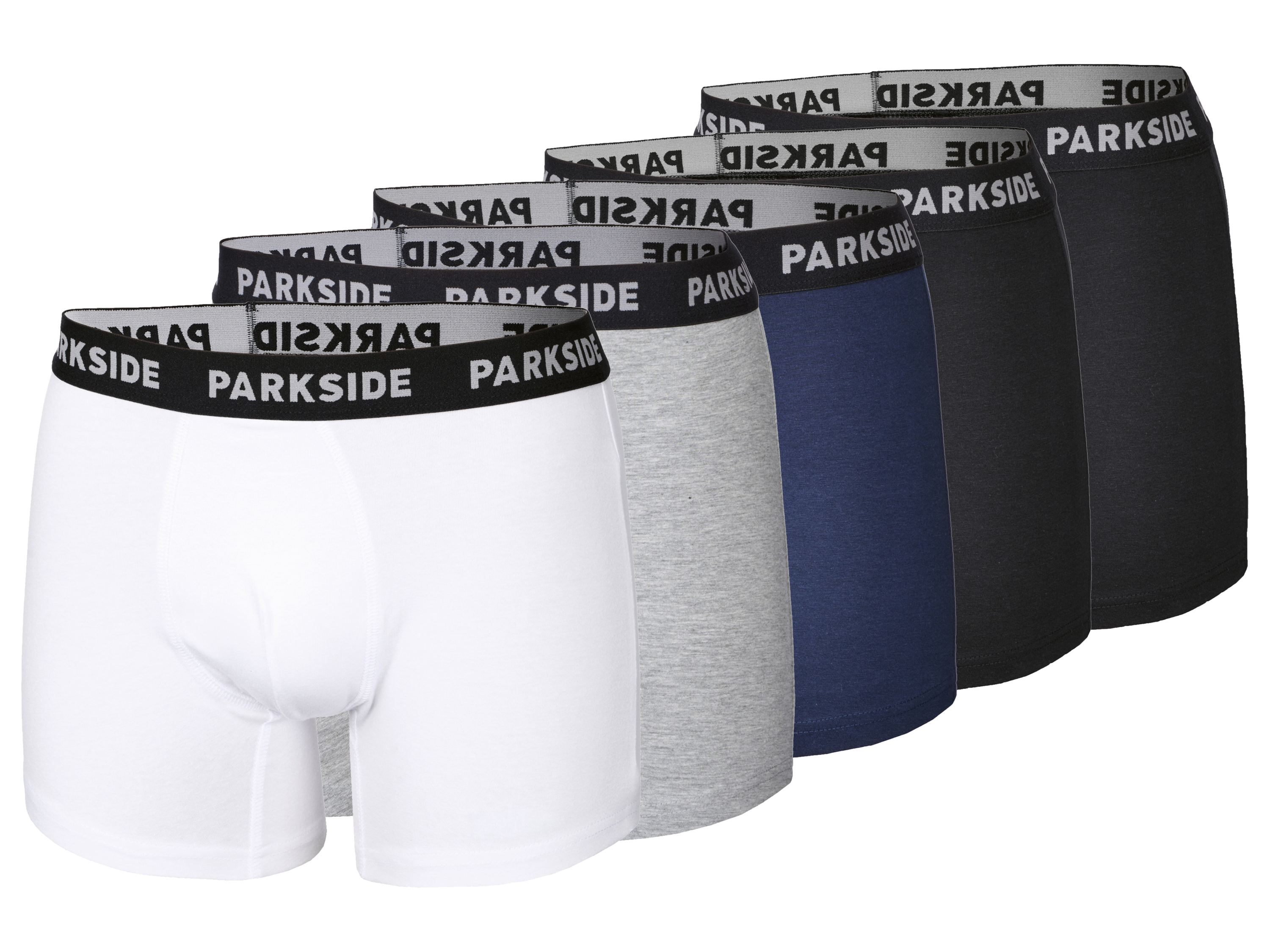 PARKSIDE Set van 5 heren boxers (grijs/zwart/wit/navy, M)