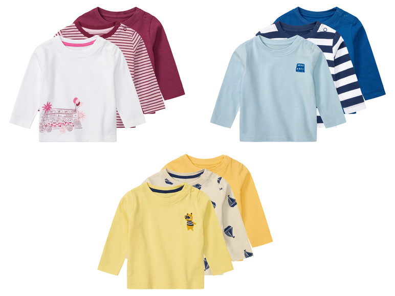 Ga naar volledige schermweergave: lupilu® 3 baby shirts - afbeelding 1