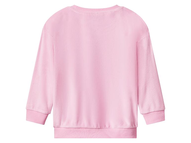 Roze kinder sweatshirt met lange mouwen, achterkant.