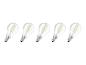Vijf LED-lampen op een witte achtergrond.