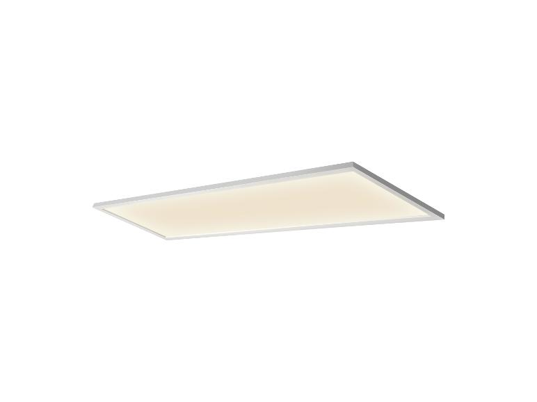 Wit, rechthoekig LED-paneel met warm wit licht