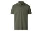 Donkergroen poloshirt met korte mouwen, kraag en borstzak