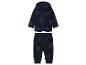 Donkerblauw fleece baby trainingspak met leeuwenkop patroon