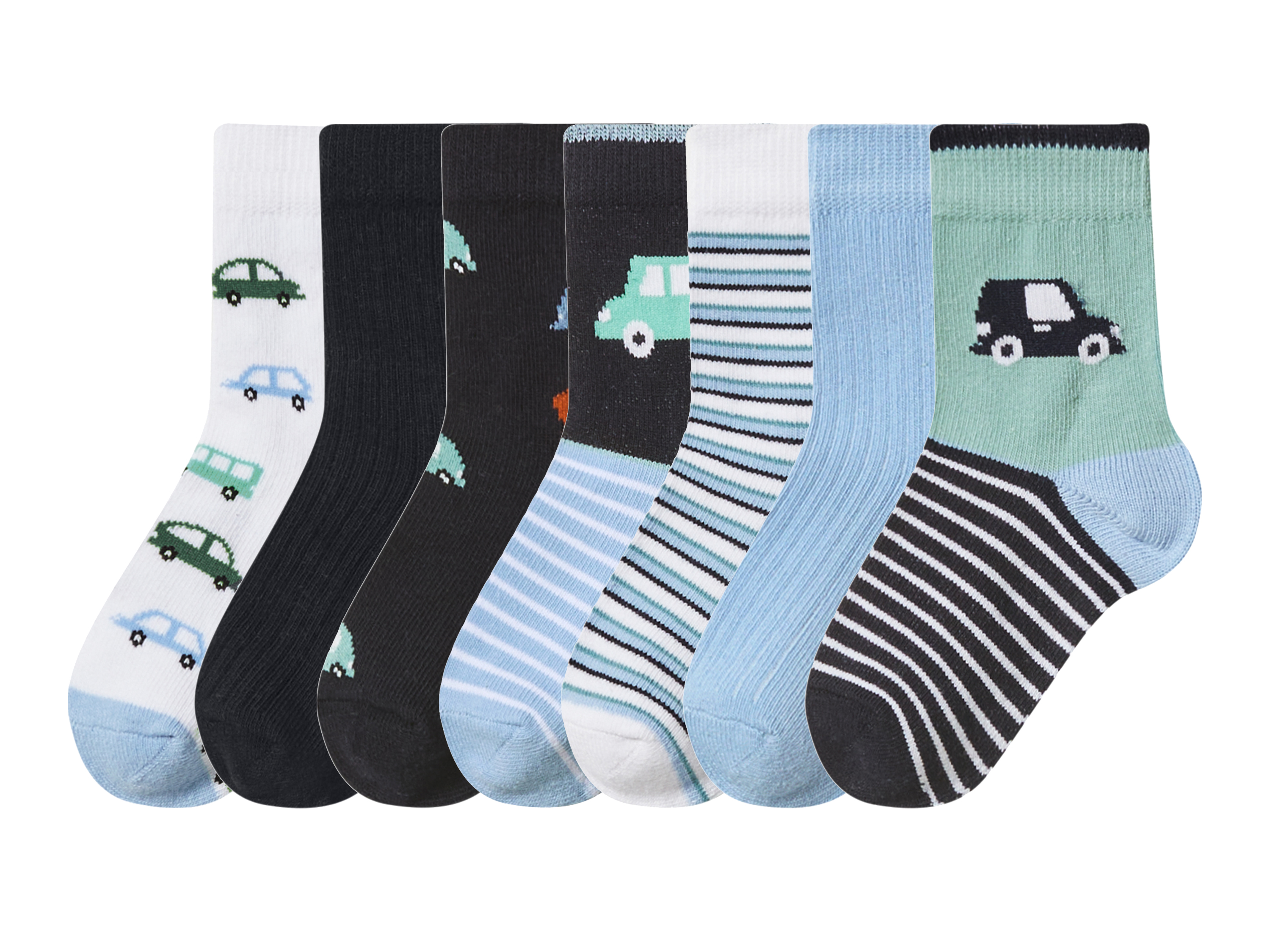 lupilu 7 Paar kinder sokken (Donkerblauw/blauw/mint, 19-22)