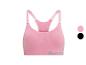Roze Reebok sportbeha met verstelbare bandjes en logo.