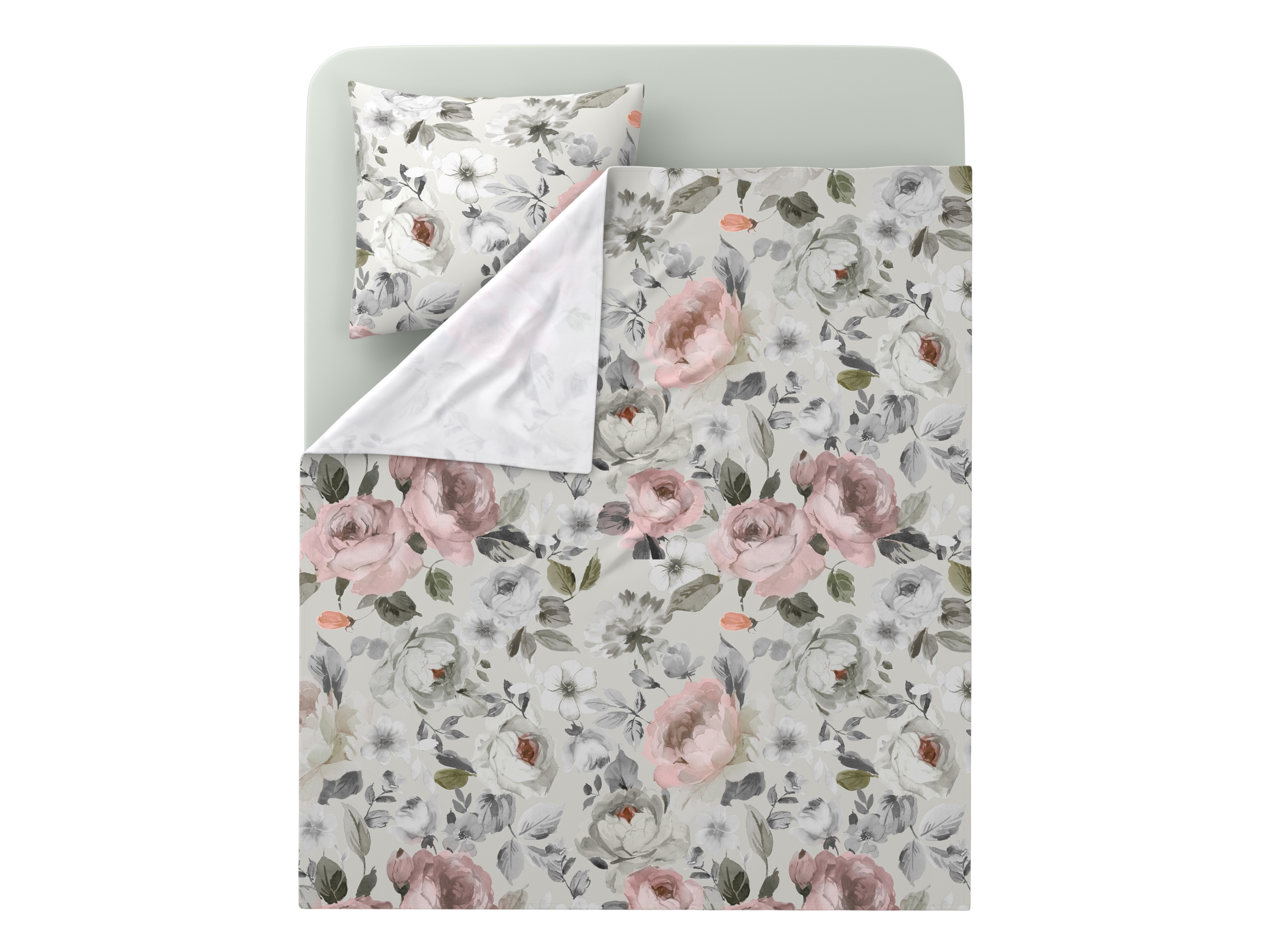 LIVARNO Renforcé beddengoedset 140 x 200 cm (wit/beige/groen)