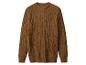 Bruine gebreide trui met kabelpatroon
