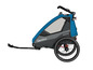 Een blauwe Queridoo Sportrex2 fietskar met een wiel.