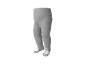 Grijze babypanty met ijsbeerontwerp op de voeten.