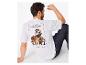Wit heren T-shirt met grafische print van een basketballer en tekst 'M.J. MAGIC AIR G.O.A.T.'