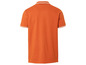 Een oranje poloshirt met witte boord.