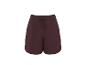 Donkerrode dames shorts met elastische tailleband en trekkoord.