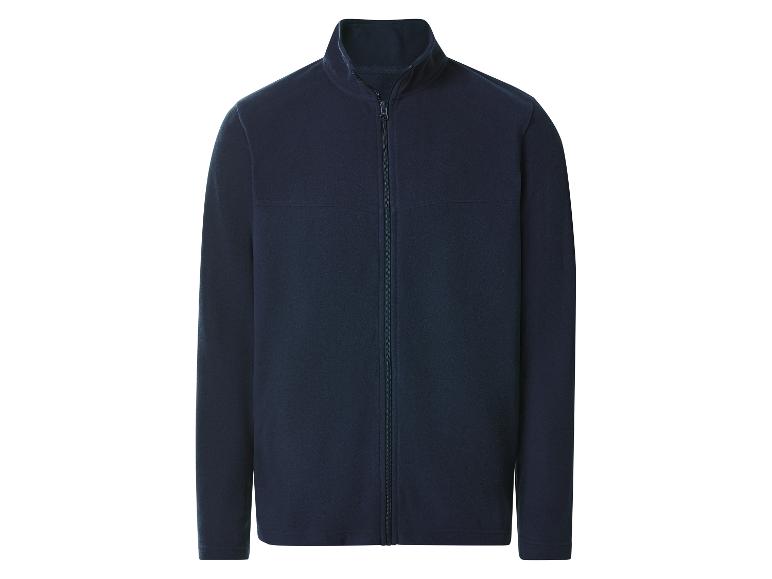 Donkerblauwe heren fleecevest met rits