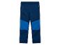 Blauwe softshell kinderbroek met lichtblauwe details en rits