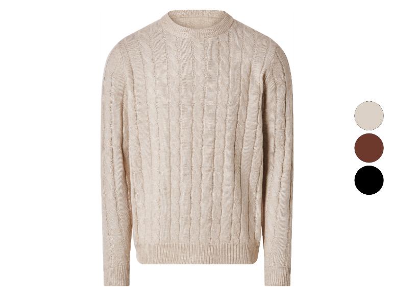 Beige kabelgebreide trui, met bruine en zwarte kleuropties