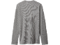 Achteraanzicht van een grijs thermoshirt met lange mouwen en wafelstructuur.