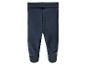 Donkerblauwe baby leggings met boorden aan de enkels.