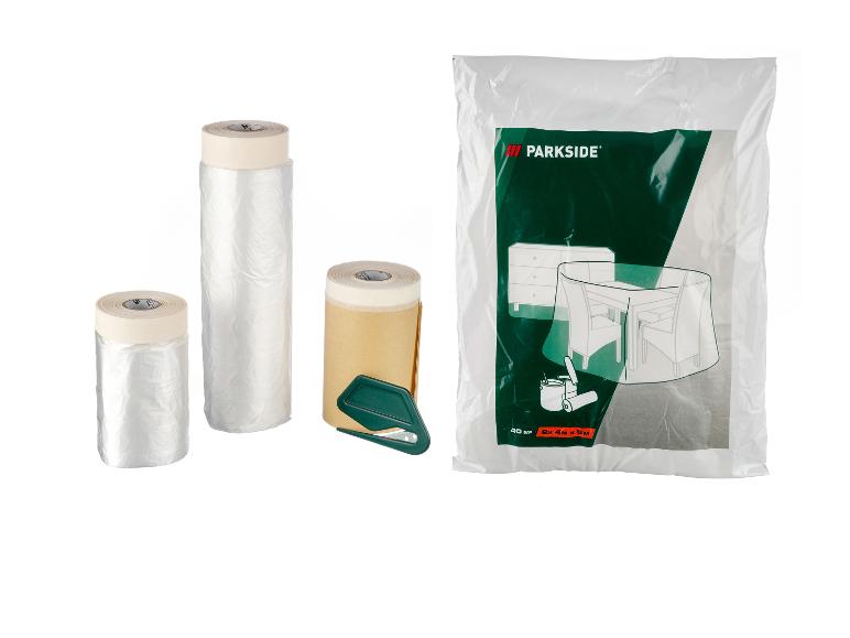 PARKSIDE schilderbeschermingsset met folie, tape en snijder.