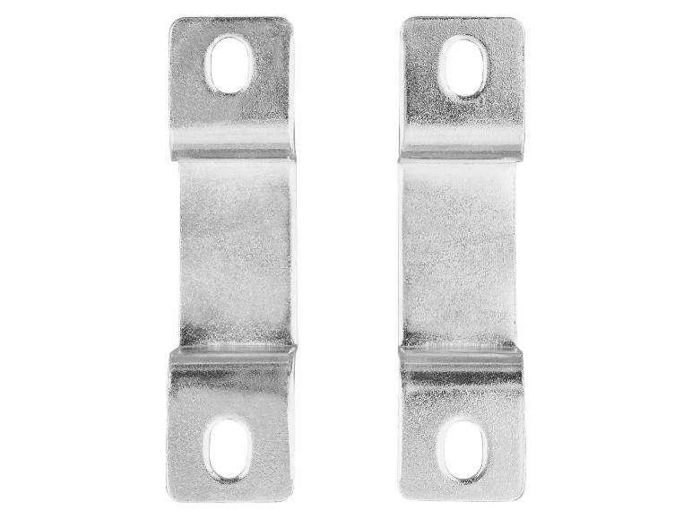 Twee metalen beugels met gaten
