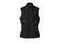 Zwart sportvest met rits en reflecterende details.