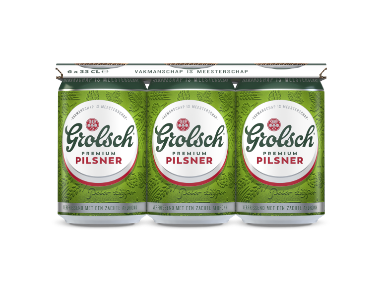 Zespack blikjes premium pilsener bier.