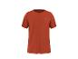 Terracotta heren sportshirt met korte mouwen en ronde hals.