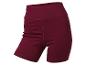 Bordeauxrode high-waist sportshorts met zijplooien.