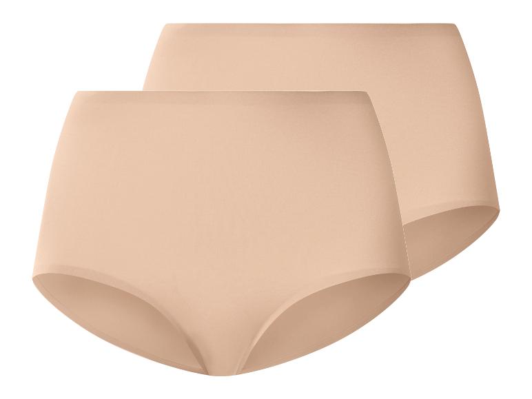Twee beige damesonderbroeken met hoge taille