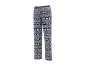Blauwe herenpyjamabroek met kerstpatroon van herten en sneeuwvlokken.