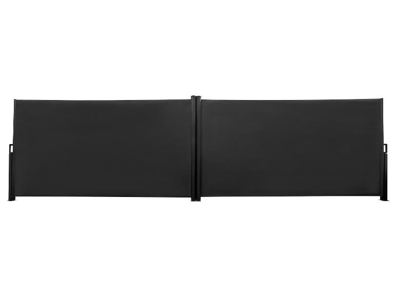Zwart tuinscherm in twee delen.