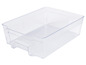 Een transparante plastic lade voor de koelkast.