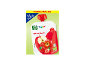 Knijpzakje met appel-aardbeienpuree voor baby's vanaf 6 maanden, 6x100g verpakking.