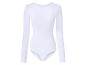 Wit bodysuit met lange mouwen en ronde hals.