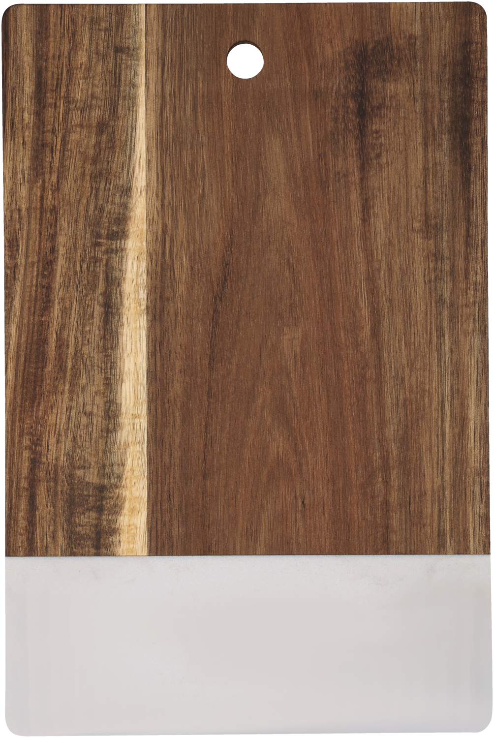 SILVERCREST Acaciahouten serveerplank met marmereffect, 30 x 20 cm of Ø25 cm (rechthoekig/licht)
