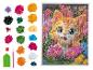 Diamant schilderij set met een schattig oranje kitten omringd door bloemen.