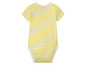 Geel gestreept babypakje met korte mouwen