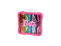 KLEIN Barbie-vitrinekoffer met verlicht logo voor 4 poppen.