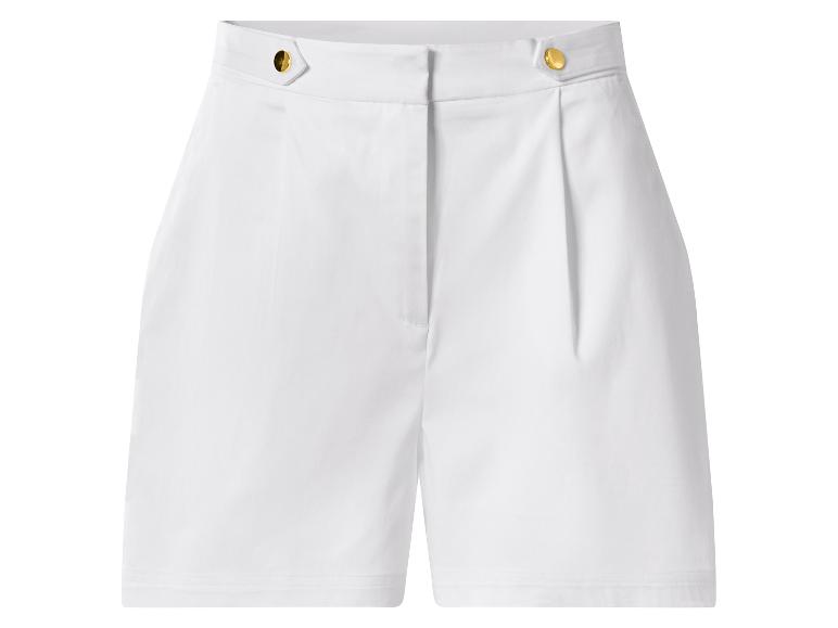 Witte high-waisted shorts met gouden knopen