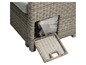 Wicker tuinbank met opbergvak en uitklapbare zitting.