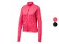 Fuchsia dames sportjack met rits en hoge kraag, verkrijgbaar in fuchsia en zwart.