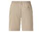 Heren beige korte broek met elastische tailleband en achterzak