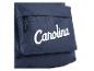 Een blauwe rugzak met de tekst 'Carolina'.