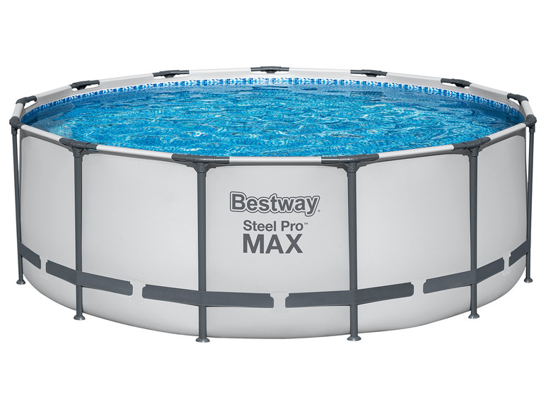 Een Bestway Steel Pro MAX opblaasbaar zwembad.