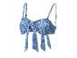 Blauw bikini top met strik, paisley print.