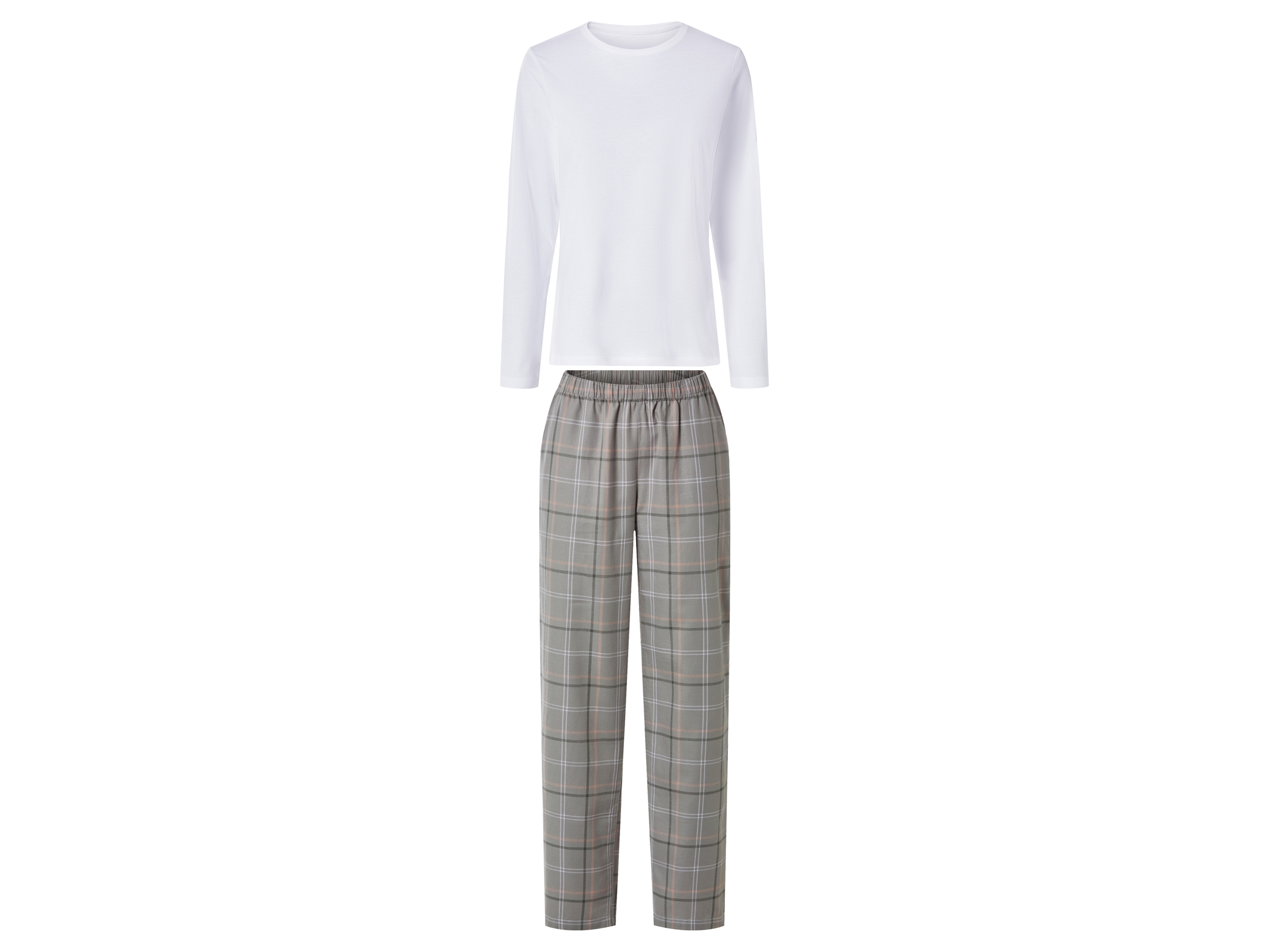 esmara Dames pyjama (Wit/grijs, S (36/38))