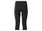 Zwarte dames capri legging, aansluitend en kort.
