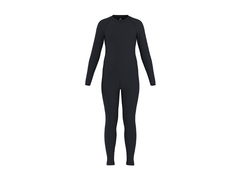 Donkergrijs thermisch ondergoedset met lange mouwen en legging.