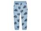 Blauwe joggingbroek met monstertruck print.