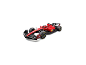 Rood raceautomodel met nummer 16 en sponsoring.