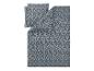 Dekbedovertrek en kussenslopen set met blauw en grijs bloemenpatroon.
